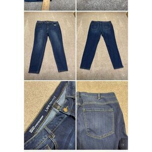 Lane Bryant womens super stretch skinny jeans sz 22 plus size mid rise dark wash